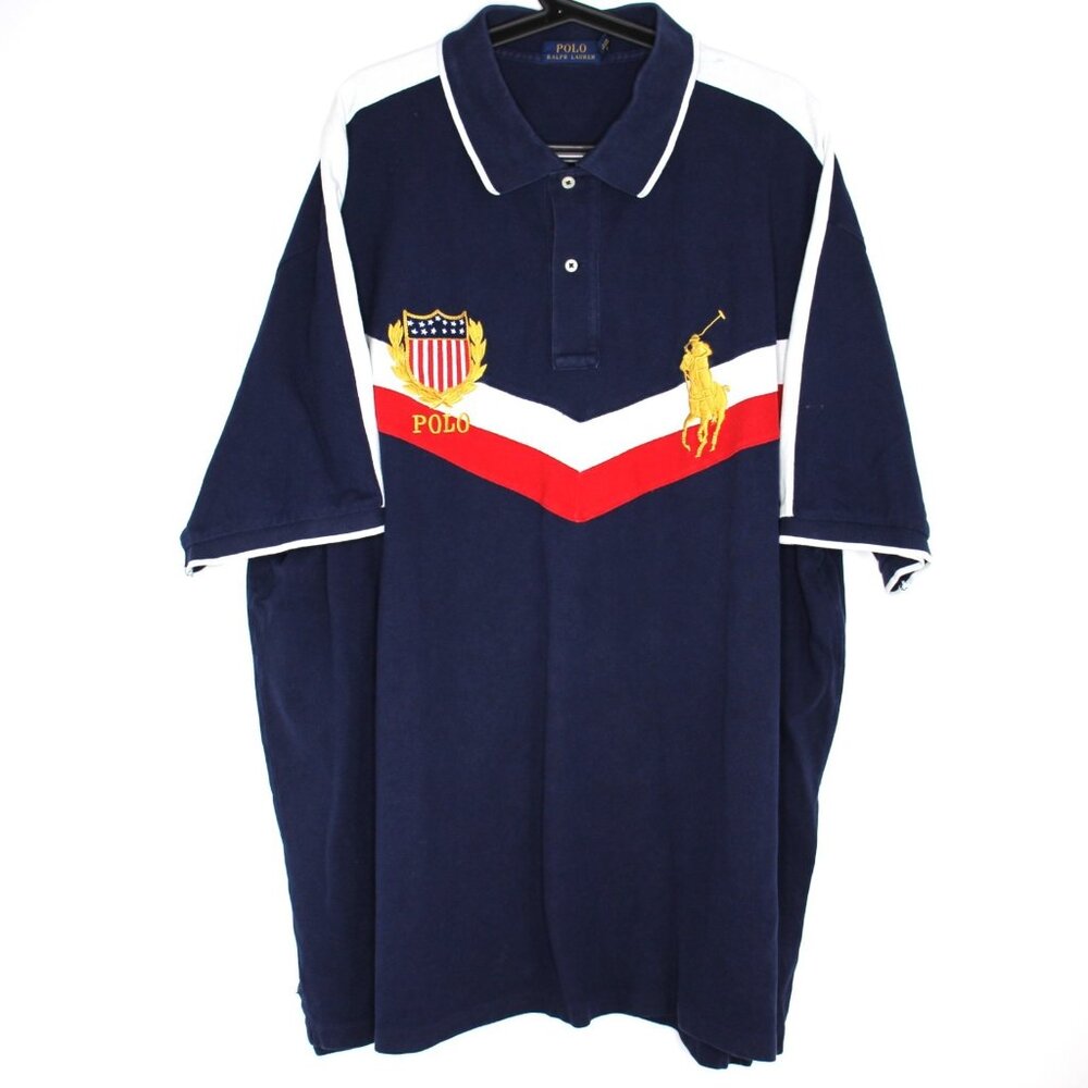 Polo Ralph Lauren Mens 3XB Big 3X Big Pony Crest Embroidered Polo Shirt N1379